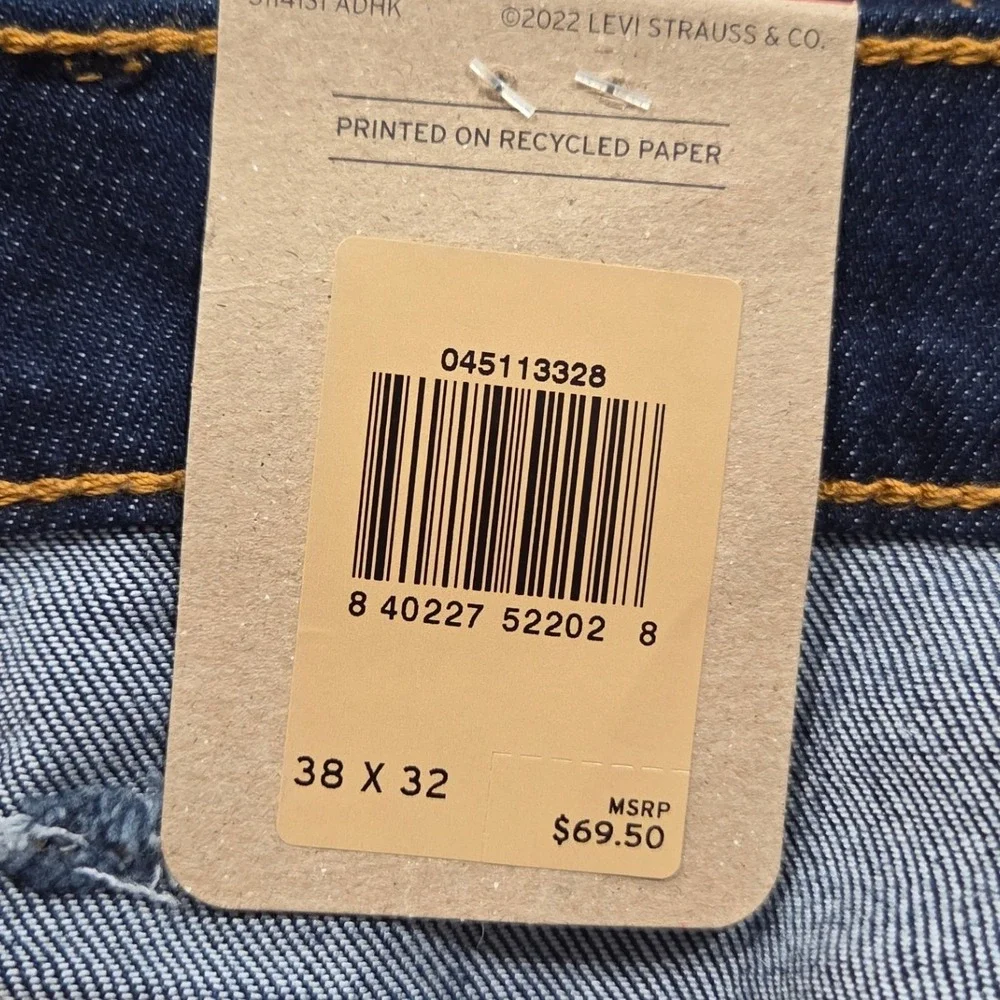 Levis 511 Slim Fit Jeans Mens 38x32 Dark Wash Indigo Stretch Denim Straight NEW